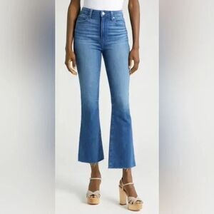 34 PAIGE High-Rise Genevieve Crop Flare Raw Hem